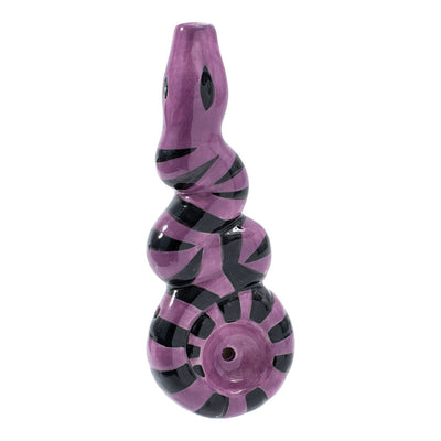 Wacky Bowlz Purple Snake Ceramic Pipe - 4.5" - Headshop.com