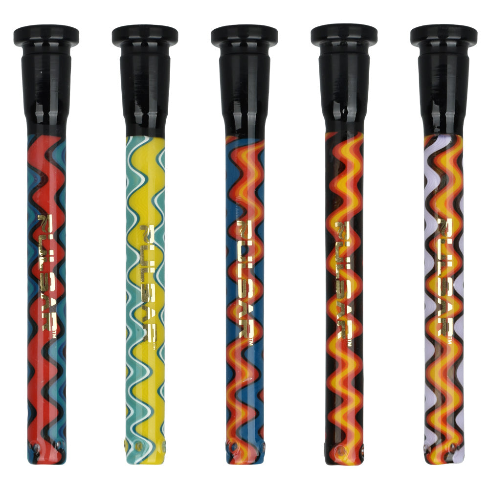 Pulsar Wiggle Wave Downstem | 14mm | Asst Colors | 5pc Set - Headshop.com