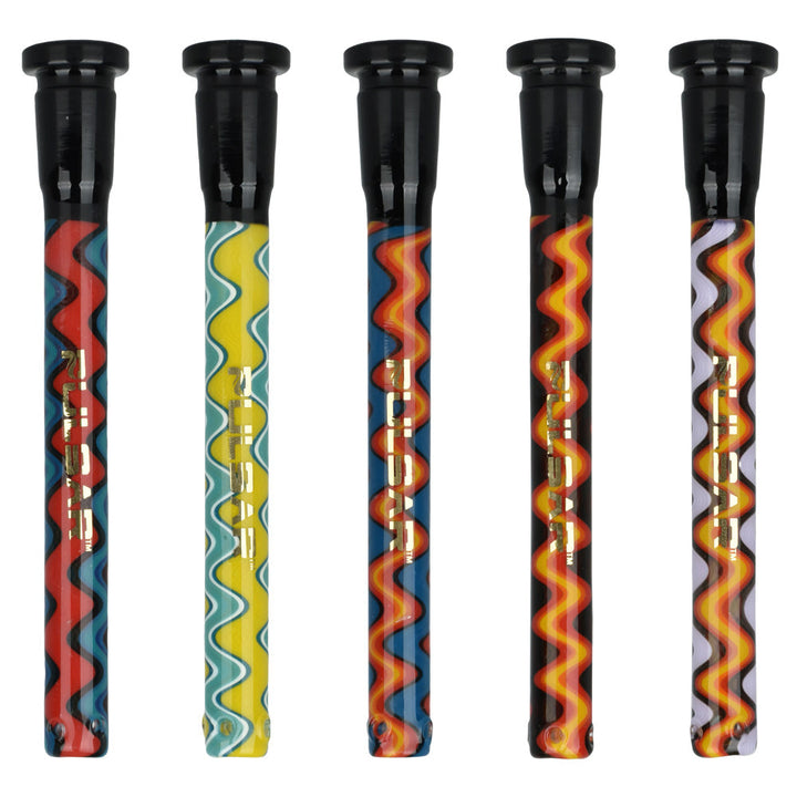 Pulsar Wiggle Wave Downstem | 14mm | Asst Colors | 5pc Set - Headshop.com