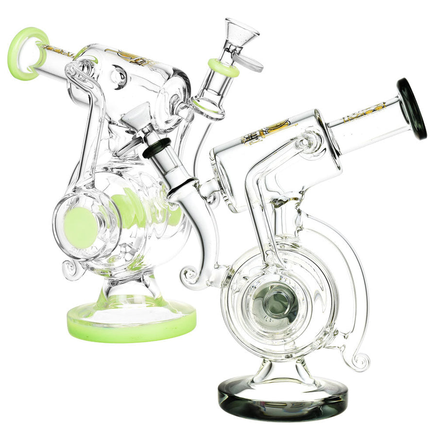 Lookah Glass Teardrop Tusk Recycler - 9.5"/14mm F/Colors Vary - Headshop.com