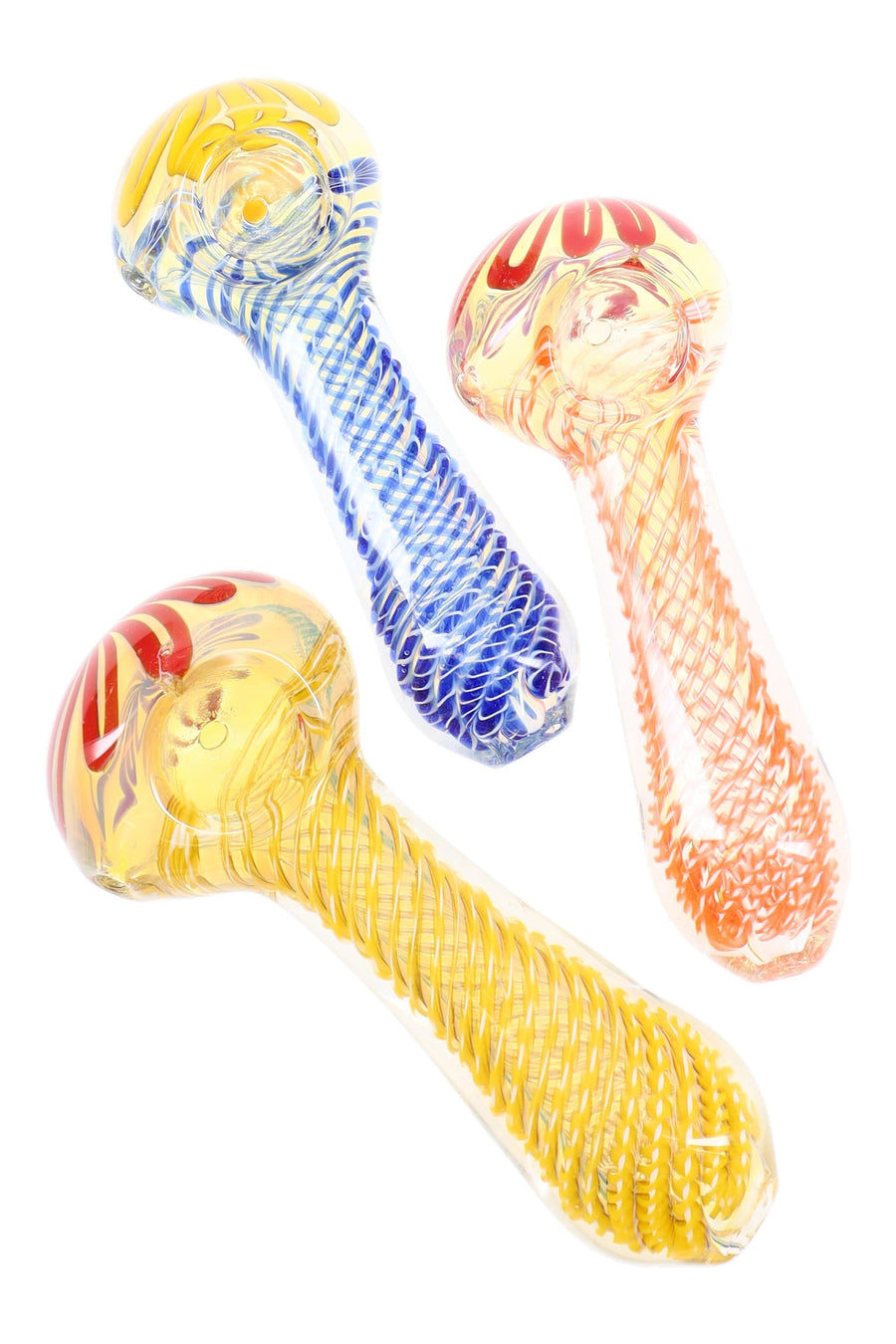 Color-Changing Swirl Striped Glass Pipe “Helix Pop” – 4½″ – Assorted Colors - Headshop.com