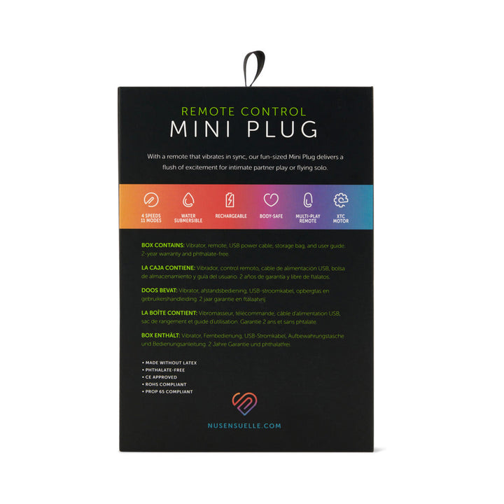 Nu Sensuelle Remote Control Mini Plug Black - Headshop.com