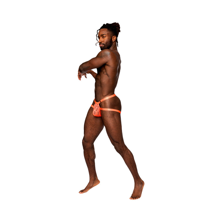 Male Power Rude Awakening Ring Jock Neon Orange S/M - Headshop.com