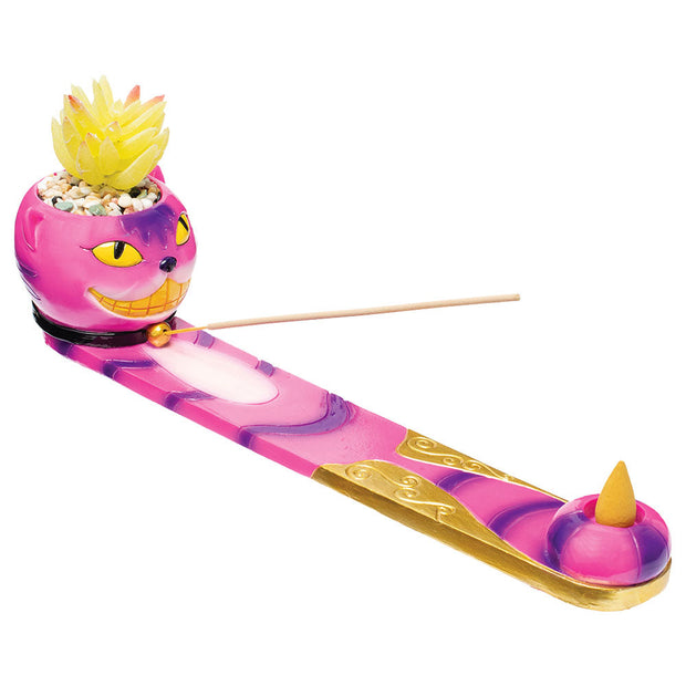 Fujima Trippy Cat Incense Burner with Faux Plant - 12.5" - Headshop.com