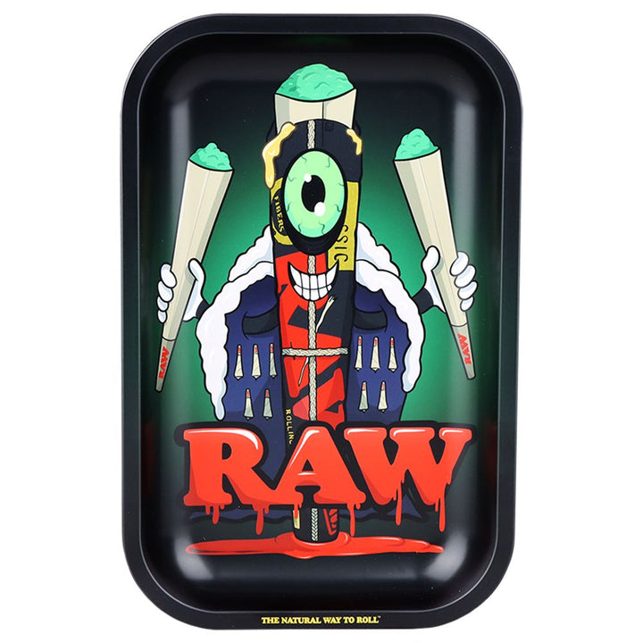 RAW Black Cone Monster Metal Small Rolling Tray - 11"x7" - Headshop.com