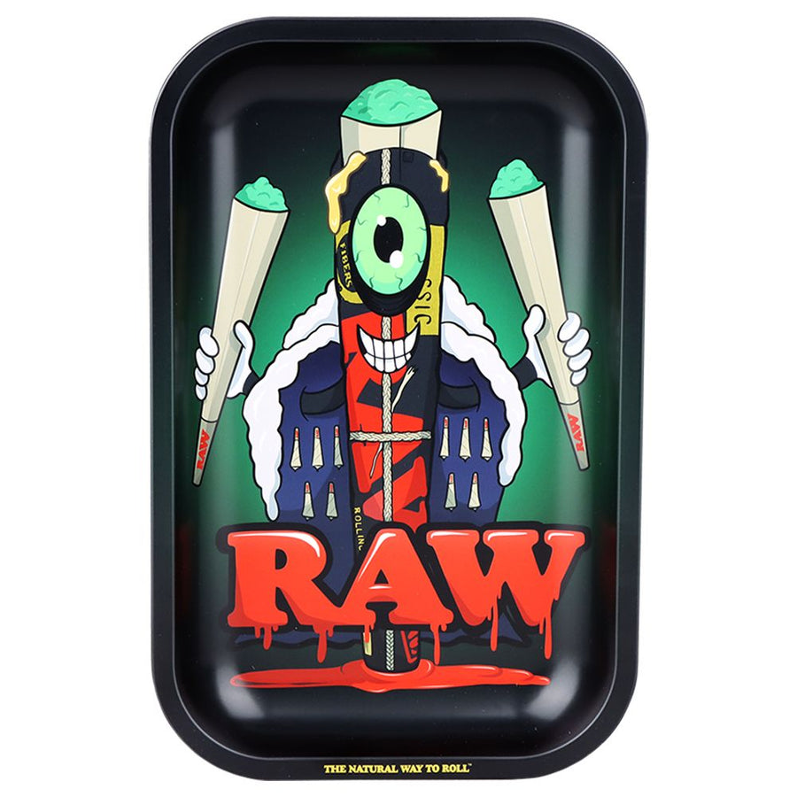 RAW Black Cone Monster Metal Small Rolling Tray - 11"x7" - Headshop.com
