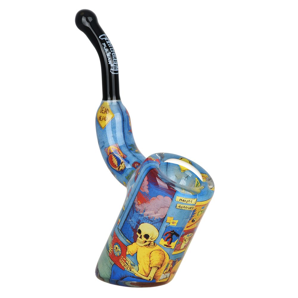 Grateful Dead x Pulsar Inside Print Bent Sherlock Pipe | 4" - Headshop.com