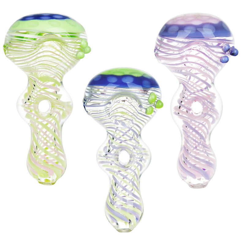 Subverted Striation Honeycomb Spoon Pipe - 3.75" / Colors Vary - Headshop.com