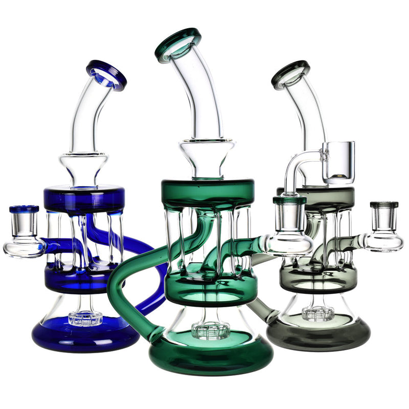 Four Pillars Recycler Rig - 9.5" / 14mm F / Colors Vary - Headshop.com