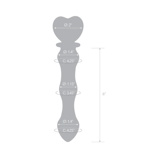 Glas 8 in. Sweetheart Glass Dildo with Pink Heart-Shaped Handle - Headshop.com