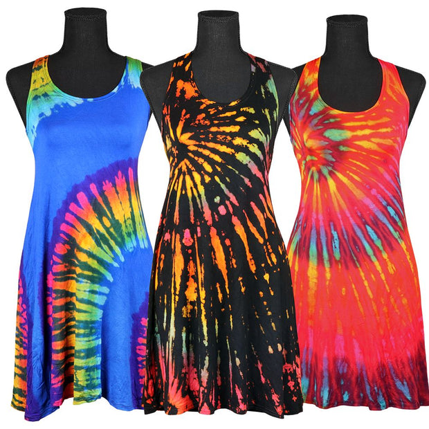 Tie Dye Tank Top Mini Dress - One Size / 25" - Headshop.com
