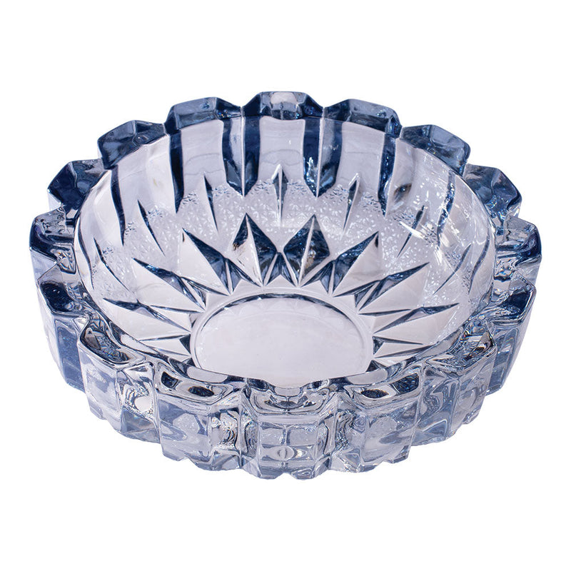 Fujima Exquisite Gem-cut Glass Ashtray - Blue / 7.5" - Headshop.com