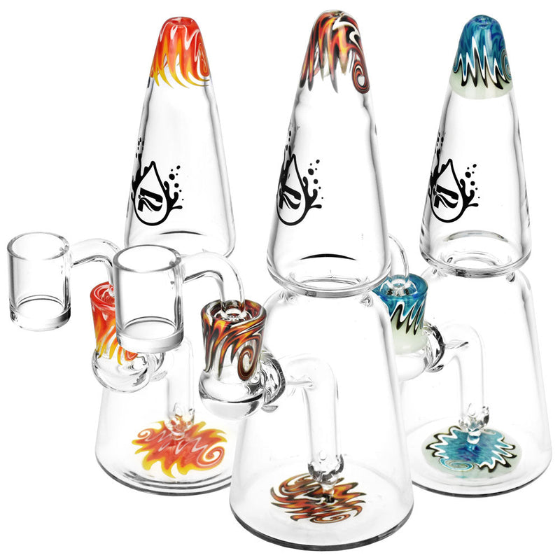 Pulsar Glass Two Tier Rocket Cone Rig - 7"/14mm F/Colors Vary - Headshop.com