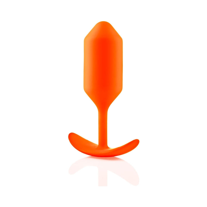 b-Vibe Snug Plug 3 Weighted Silicone Anal Plug Orange - Headshop.com