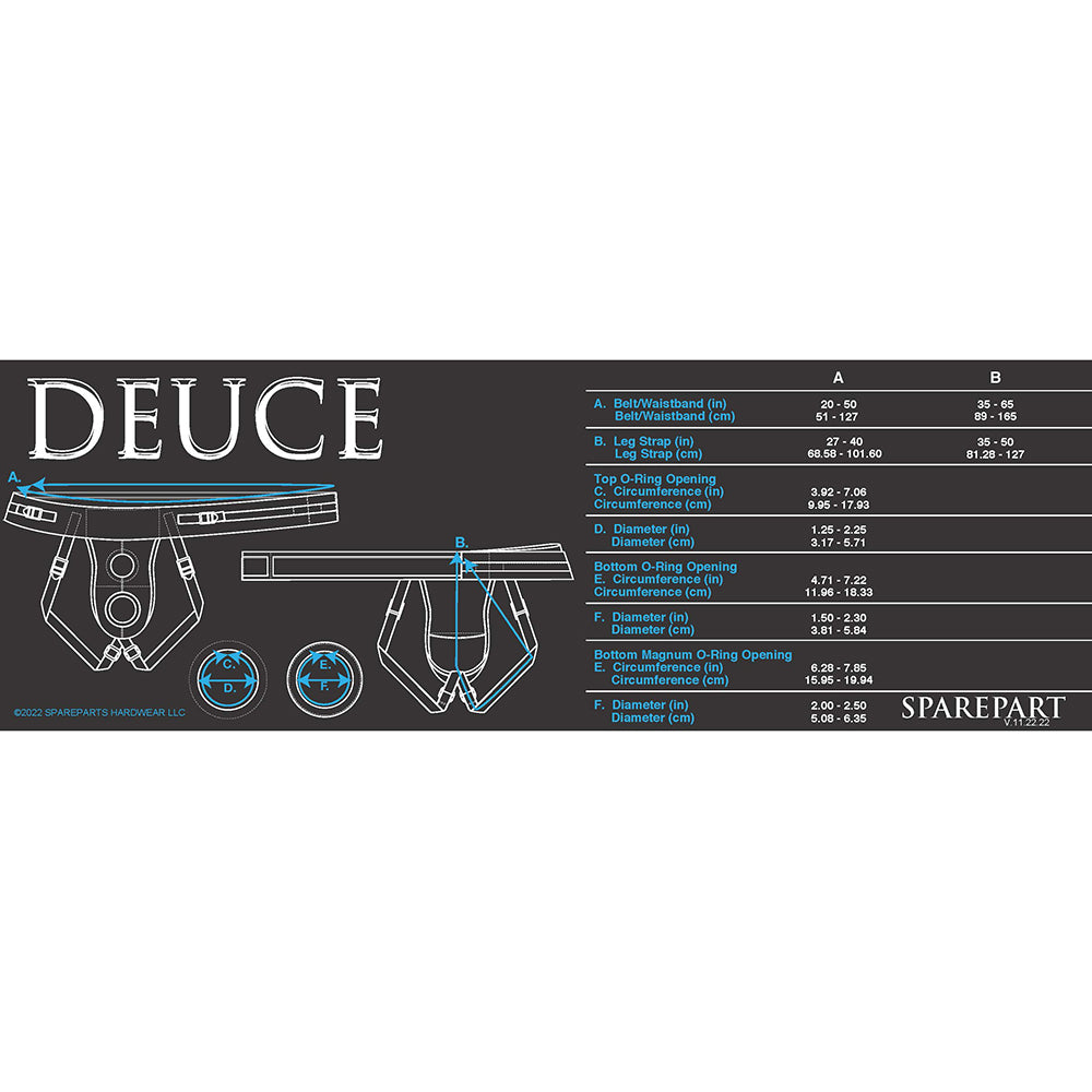 SpareParts Deuce Double Strap Harness Black Size B Regular - Headshop.com