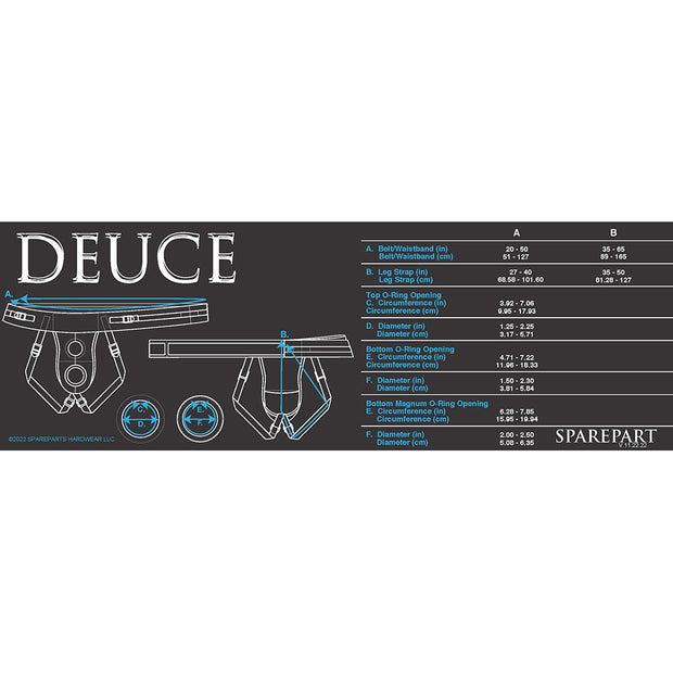 SpareParts Deuce Double Strap Harness Black Size B Regular - Headshop.com