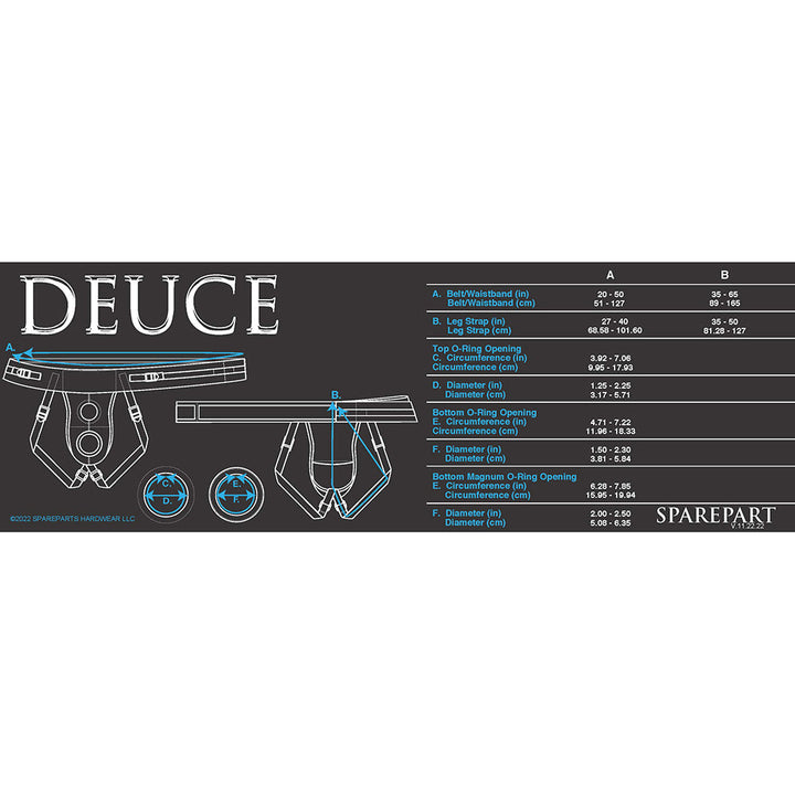 SpareParts Deuce Double Strap Harness Black Size B Regular - Headshop.com