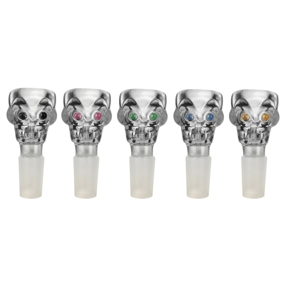 Crystal Skull Herb Slide 14mm Male - Colors Vary - Headshop.com