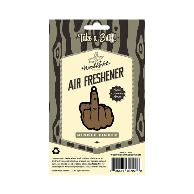 Wood Rocket Air Freshener Middle Finger Brown - Headshop.com