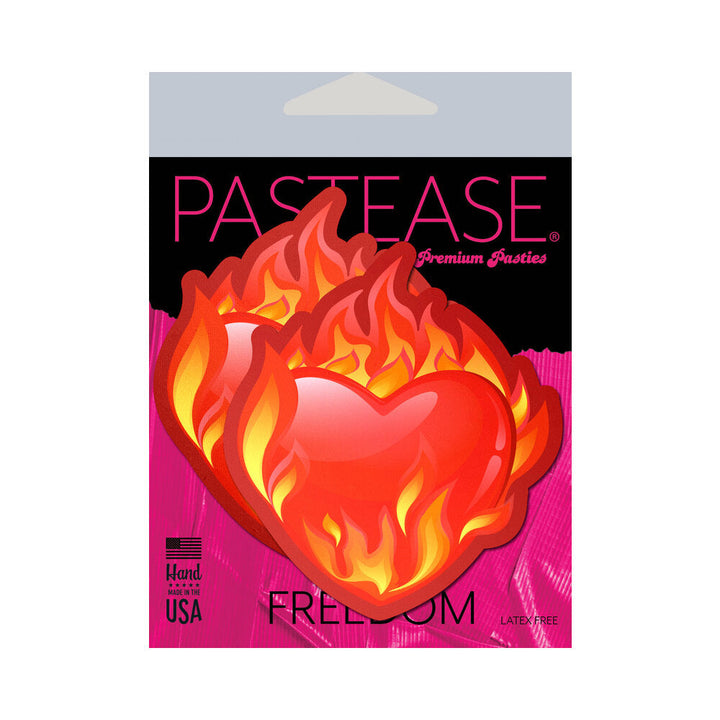 Pastease Flaming Heart Nipple Pasties - Headshop.com