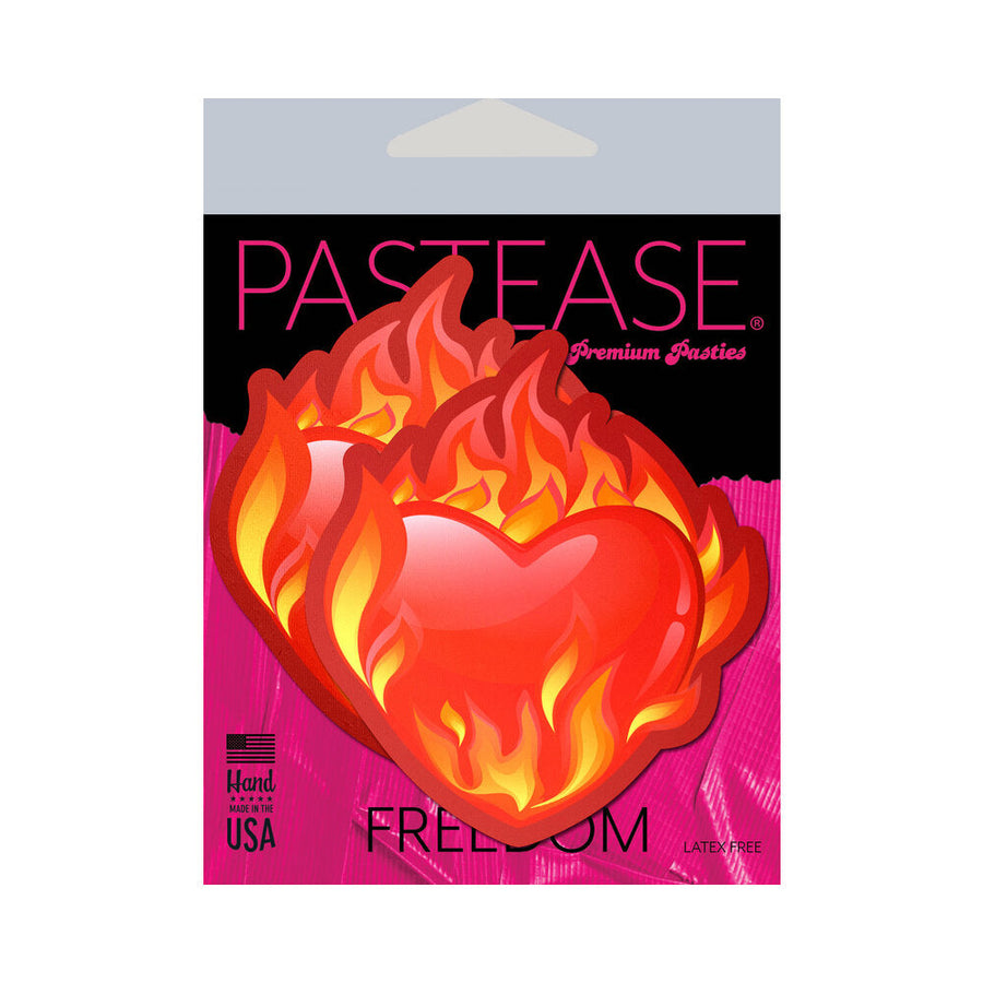 Pastease Flaming Heart Nipple Pasties - Headshop.com