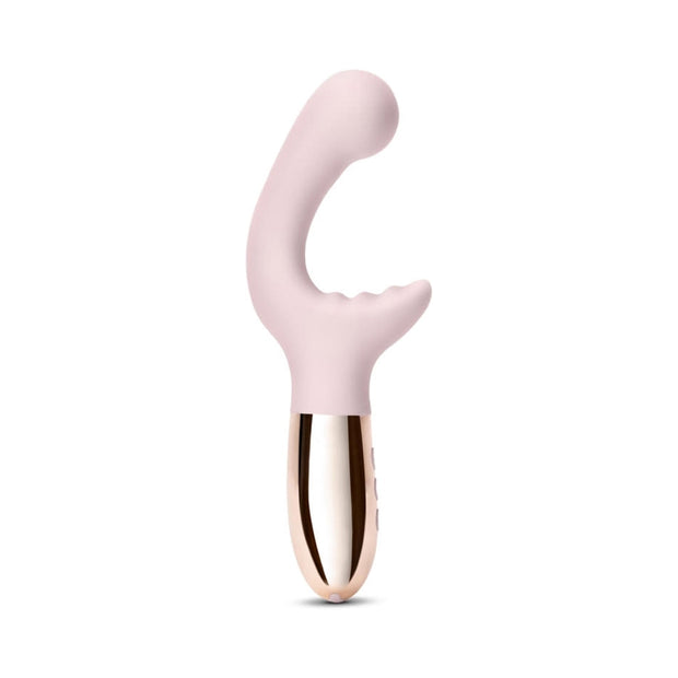 Le Wand XO Rechargeable Wave Silicone Dual Stimulation Vibrator Rose Gold - Headshop.com