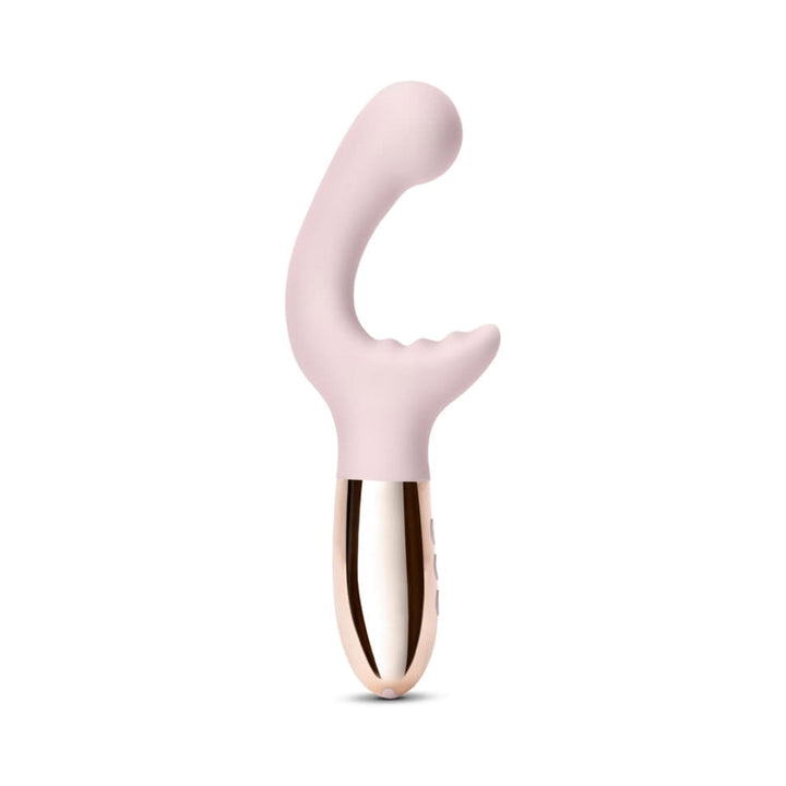 Le Wand XO Rechargeable Wave Silicone Dual Stimulation Vibrator Rose Gold - Headshop.com