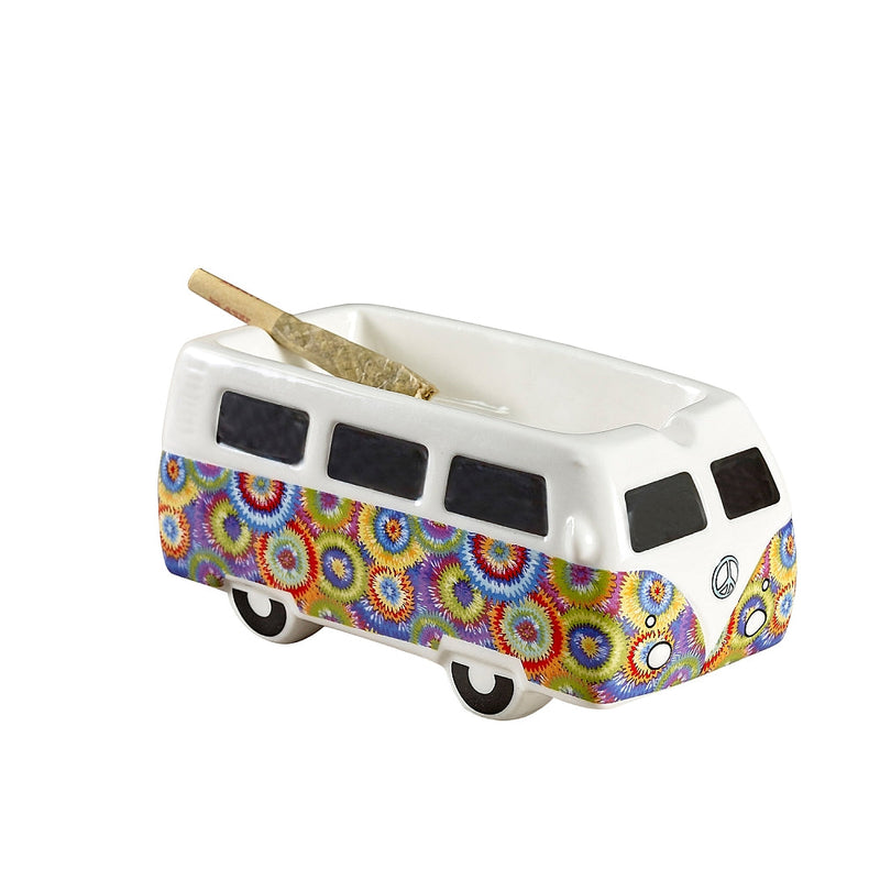 vintage bus ashtray - colorful flower burst design - Headshop.com