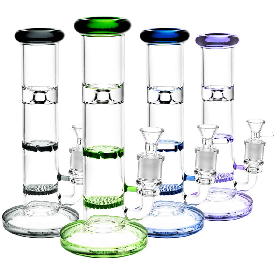 Honeycomb & Turbine Perc Water Pipe - 9"/14mm F/Colors Vary - Headshop.com