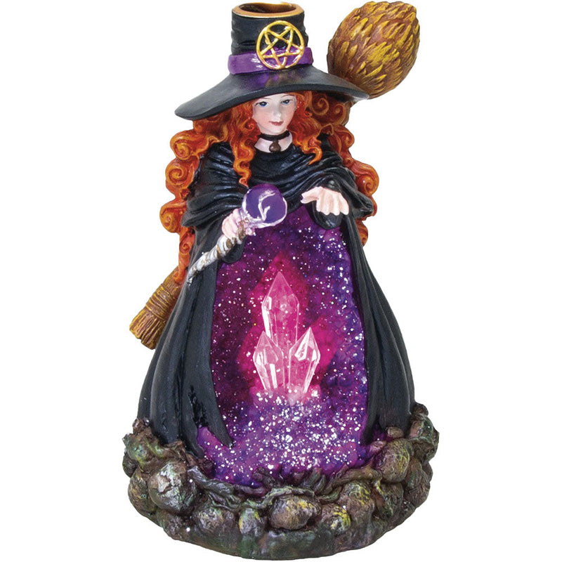 Fujima Purple Witch Backflow Incense Burner w/ LED - 6.75" - Headshop.com