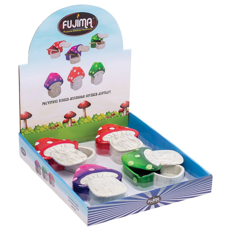 Spotted Mushroom Covered Polyresin Ashtray - 5.25" x 4" 4ct - Headshop.com