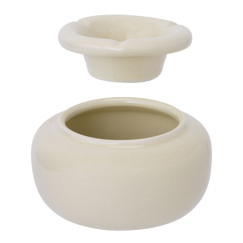 Fujima Moroccan Ceramic Ashtray - White Pearl / 5" - Headshop.com