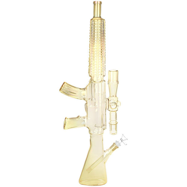 Machine Gun Glass Water Pipe - 23.75" / 14mm F / Colors Vary