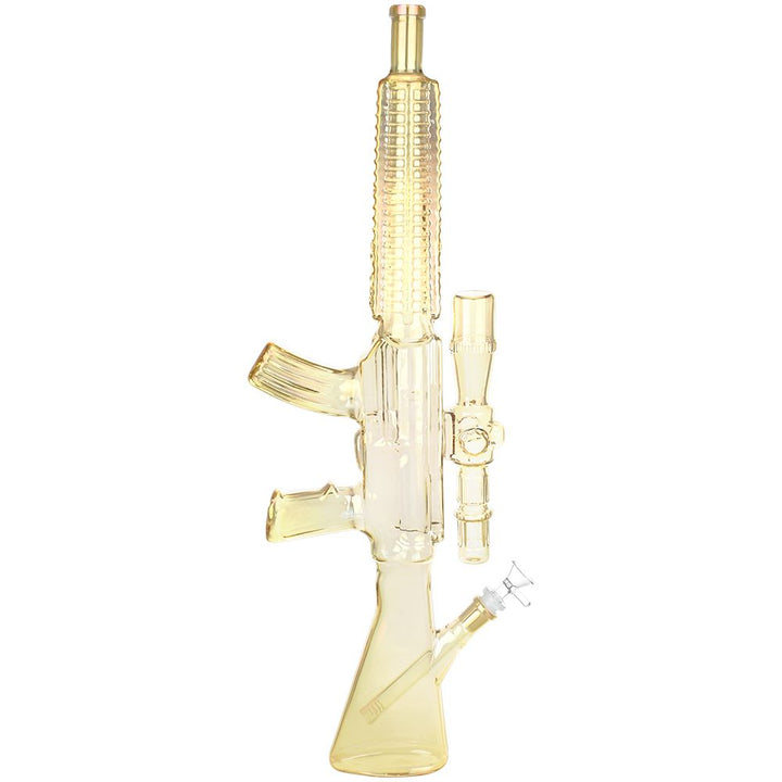 Machine Gun Glass Water Pipe - 23.75" / 14mm F / Colors Vary