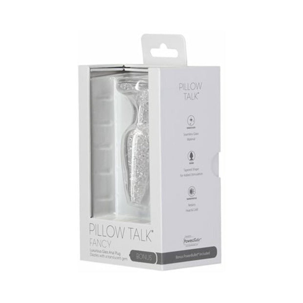 Pillow Talk Fancy Glass Anal Plug with Glitter and Gem Base - Headshop.com