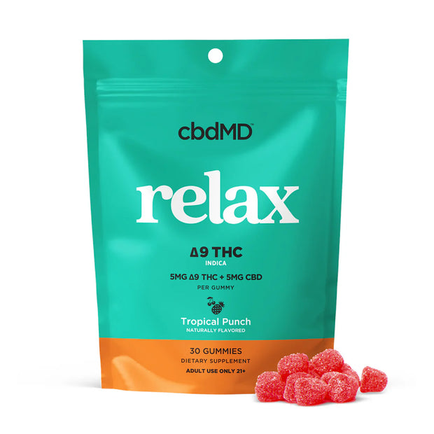 cbdMD Delta 9 THC Relax Gummies 100MG - Tropical Punch - Headshop.com