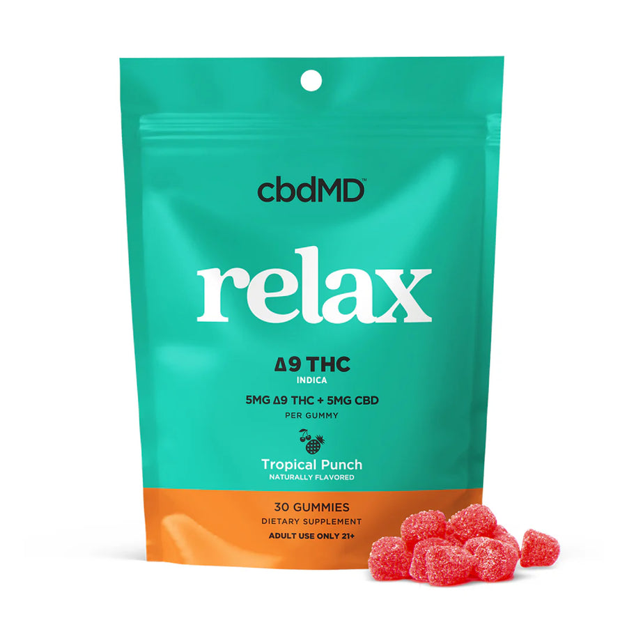 cbdMD Delta 9 THC Relax Gummies 100MG - Tropical Punch - Headshop.com