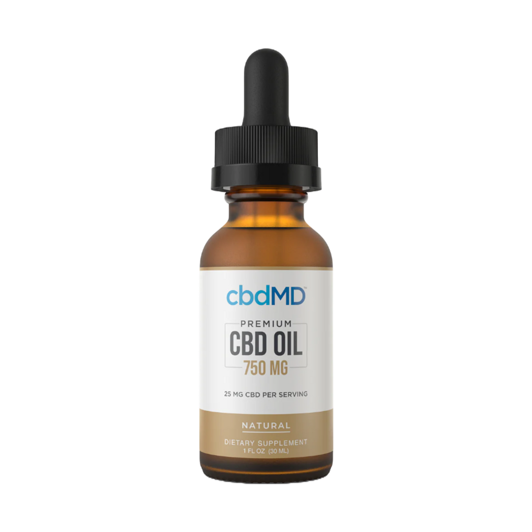 cbdMD Broad Spectrum CBD Oil Drops - Natural Flavor (750MG - 7500MG) - Headshop.com