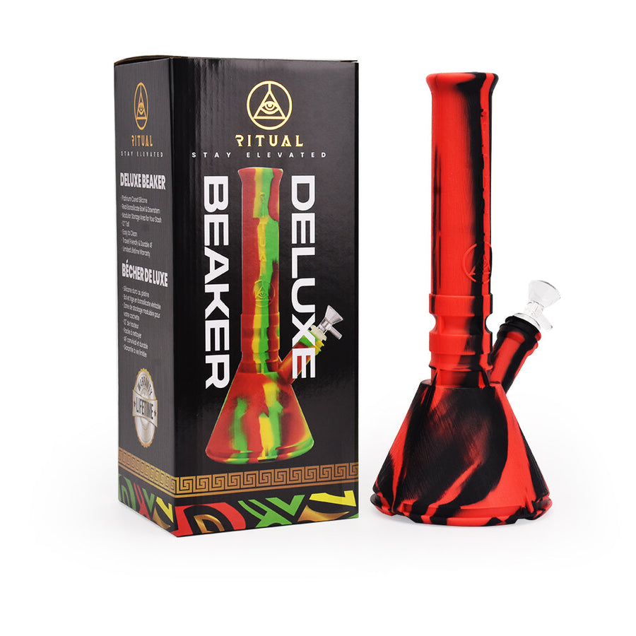 Ritual - 12'' Deluxe Silicone Modular Beaker - Black & Red - Headshop.com