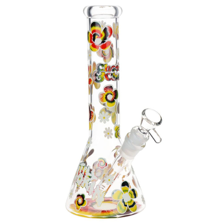 Cheech & Chong Glass Tie Dye Glow Glass Beaker Bong - 10" - Headshop.com