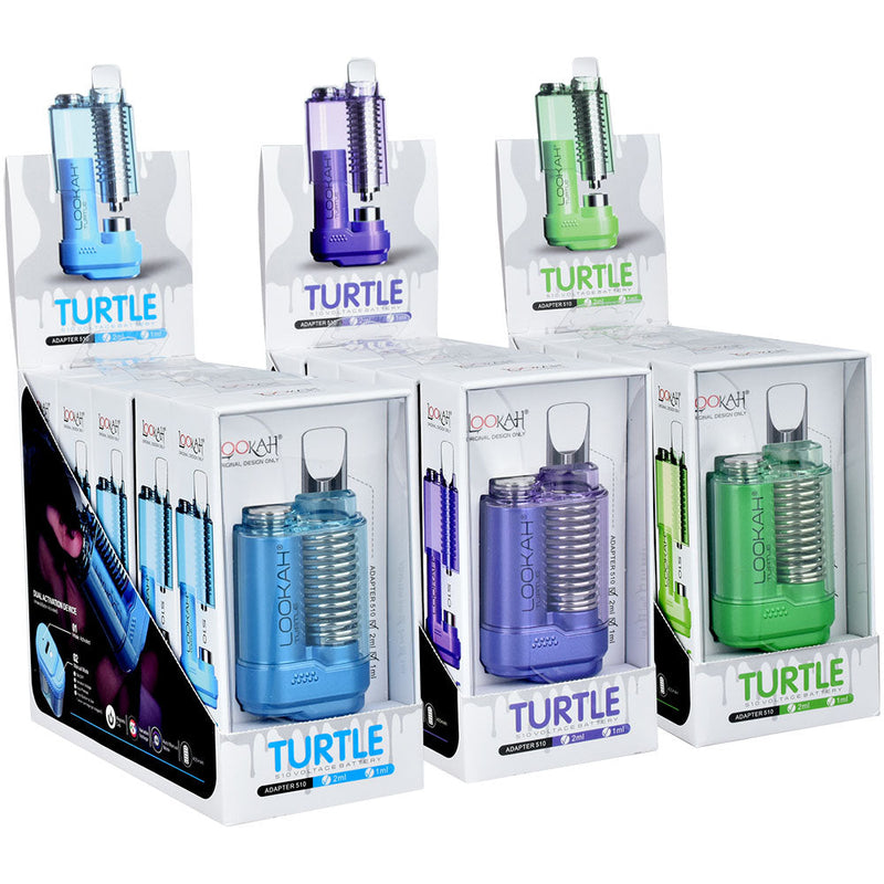 Lookah Turtle Variable Voltage 510 Battery | 500mAh | 5pc Display - Headshop.com