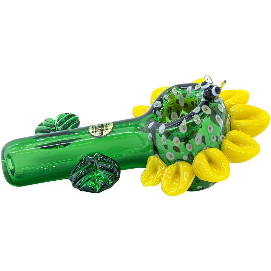 LA Pipes "Sunny Sunflowers" Glass Pipe - Headshop.com