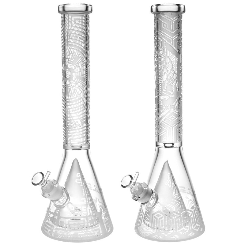 Pulsar Mystical Geometry Beaker Water Pipe - 16"/14mm F/Styles Vry - Headshop.com