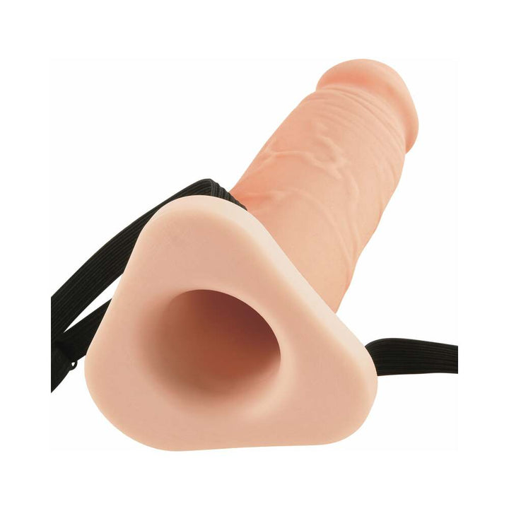 Fantasy X-tensions 8 in. Silicone Hollow Extension With Adjustable Straps Beige - Headshop.com