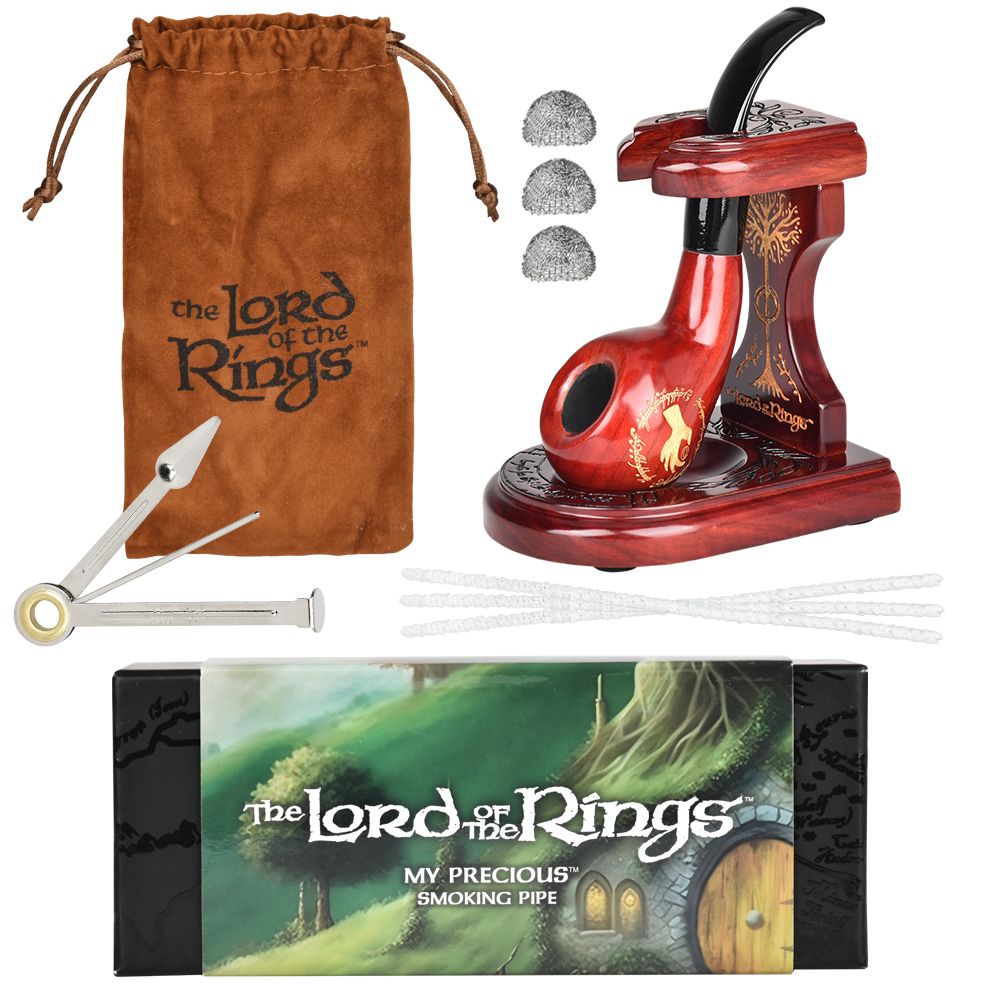 Pulsar Shire Pipes x LoTR MY PRECIOUS Pipe & MIDDLE-EARTH Pipe Stand Bundle - 5.5" - Headshop.com