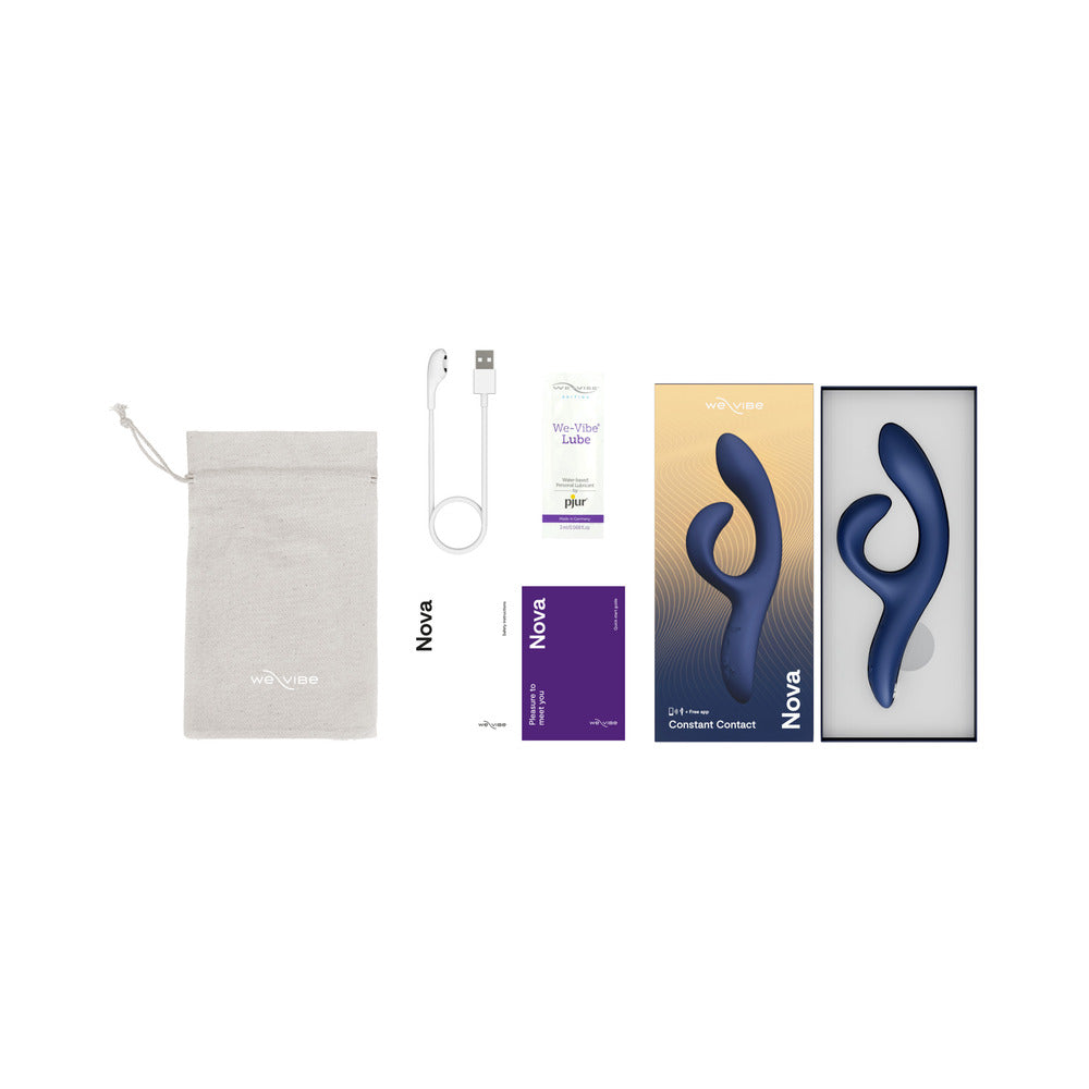 We-Vibe Nova 2 Rechargeable Flexible Silicone Rabbit Vibrator Midnight Blue - Headshop.com