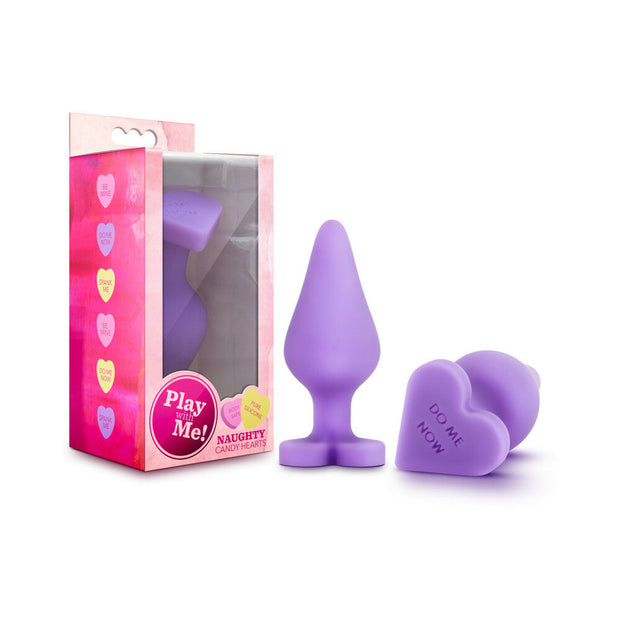 Play with Me Naughty Candy Hearts 'Do Me Now' Anal Plug Purple - Headshop.com