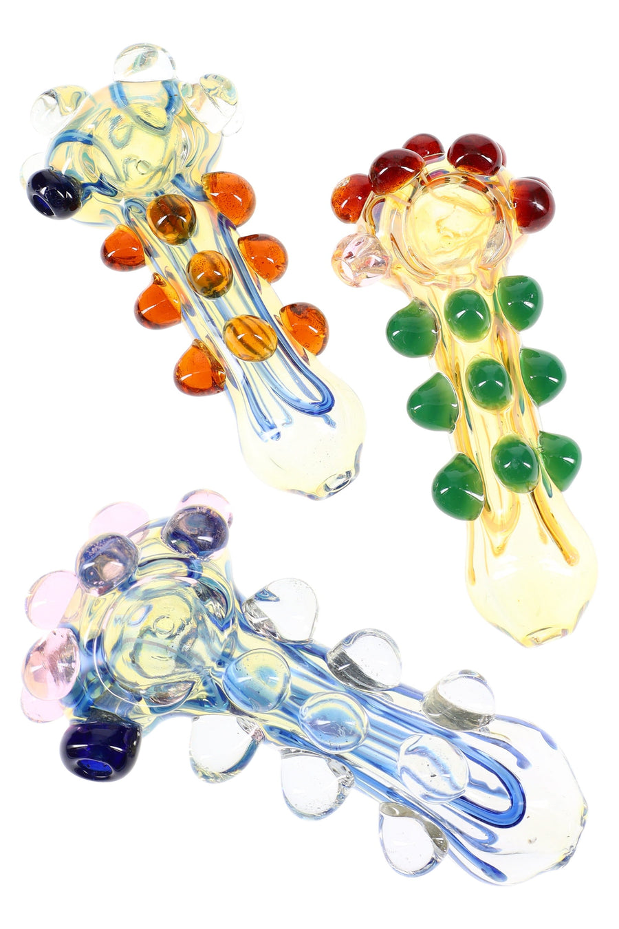Color Changing Squiggle Stripes Spoon Pipe “Bubble Spine” – 5″ – Assorted Colors - Headshop.com