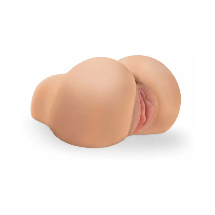 PDX Dirty Talk Interactive Mini Fuck Me Silly Rechargeable Vibrating Dual-Entry Masturbator Beige - Headshop.com