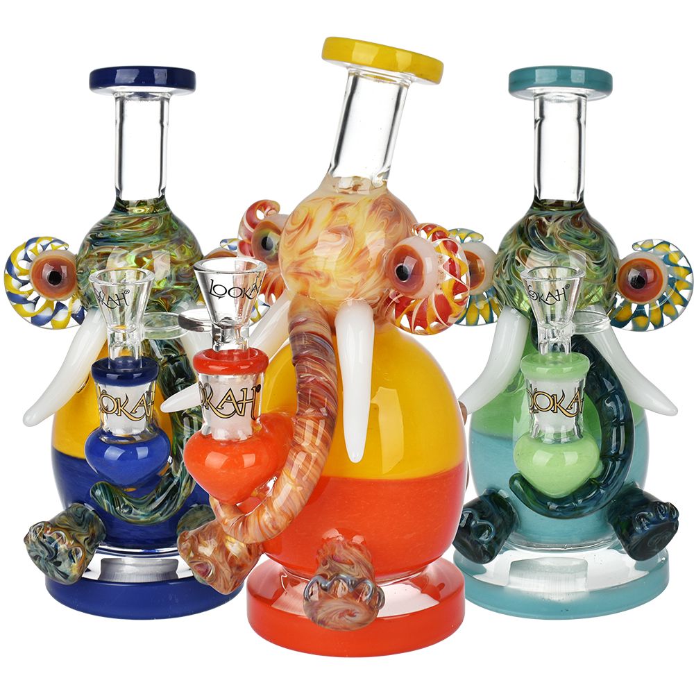 Lookah Glass Elephant Water Pipe - 8" - Headshop.com